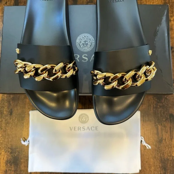 Versace Chain Link Slides - Picture 11 of 15